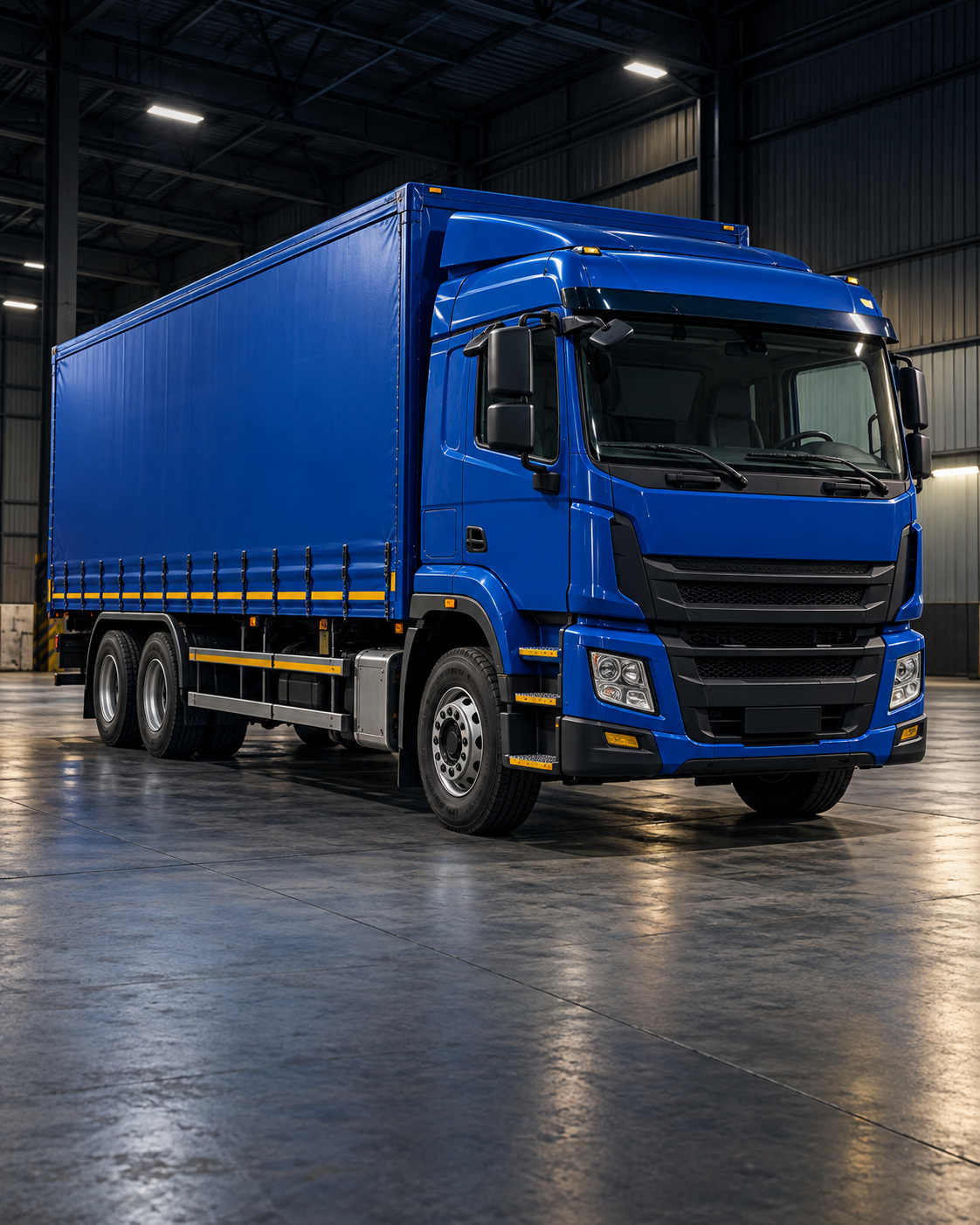 Illustrative unbranded heavy-duty cargo truck